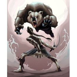 Epic Warrior Bear Battle