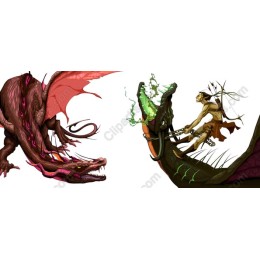 Epic Dragon and Warrior