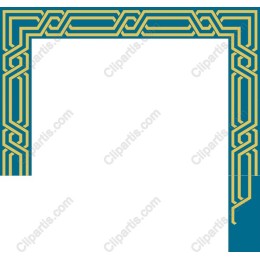 Elegant Teal and Gold Geometric Frame
