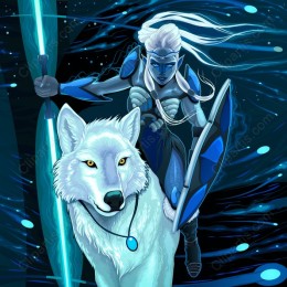 Warrior and Wolf Fantasy