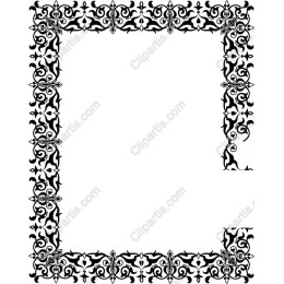 Ornate Black and White Floral Frame
