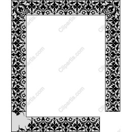Elegant Black and White Ornamental Frame