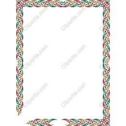 Elegant Decorative Border in Red, Green, and Gold
