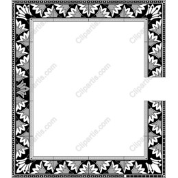 Elegant Black and White Floral Frame