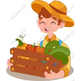 Cheerful Farmer Holding Fresh Vegetables