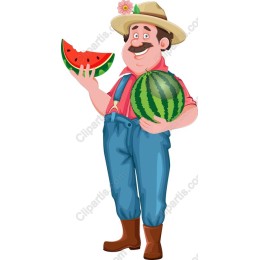 Cheerful Watermelon Farmer