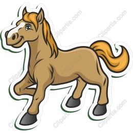 Charming Cartoon Horse
