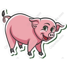 Happy Cartoon Pig