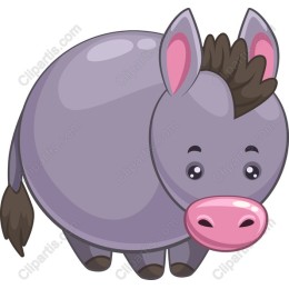 Cute Cartoon Donkey