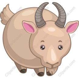 Adorable Cartoon Goat