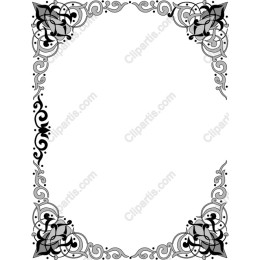 Elegant Ornate Decorative Border in Black and Gray