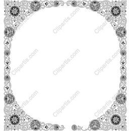Elegant Black and White Ornamental Decorative Frame