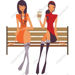 Chic Duo on a Bench