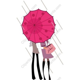 Charming Pink Polka-Dotted Umbrella