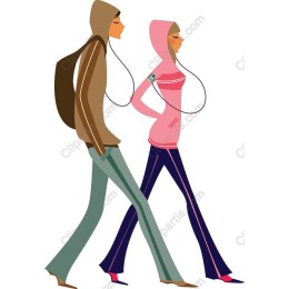 Urban Fashion: Trendy Walking Figures