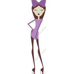 Chic Fashion of a Woman in Purple Dress