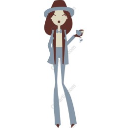Chic Fashion: Elegant Woman with Drink