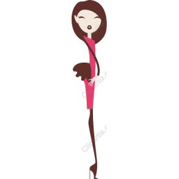 Stylish Chic Woman in Pink Dress