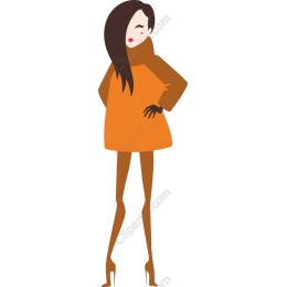 Chic Orange Oversized Coat Fashion