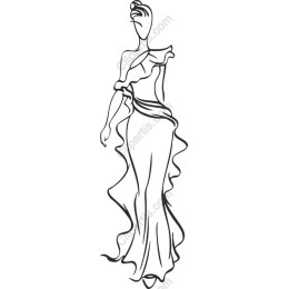 Elegant Fashion of a Woman in Flowing Gown