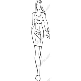 Chic Fashionista Line Art