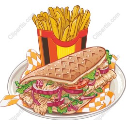 Vibrant Sub Sandwich with French Fries