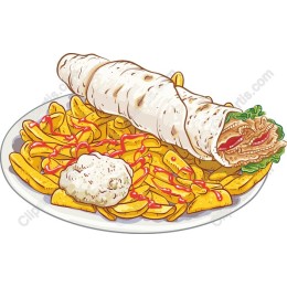 Savory Wrap with Crispy Fries
