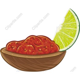 Vibrant Salsa Bowl with Lime Wedge