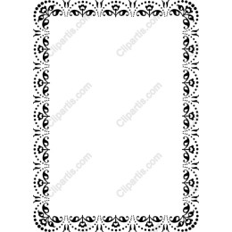 Elegant Decorative Frame - Black and White Floral Border