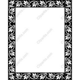 Elegant Floral and Grapevine Border