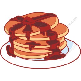 Delicious Pancakes with Chocolate Syrup