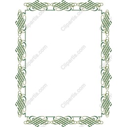 Ornate Green and Gold Decorative Border