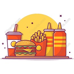 Vibrant Fast Food - Burger, Fries & Drink