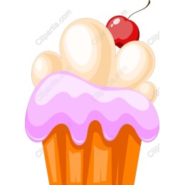 Whimsical Cupcake with Cherry Topping