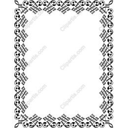 Ornate Black and White Decorative Border