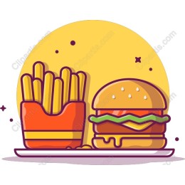 Delicious Burger and Fries