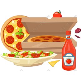 Delicious Pizza and Salad