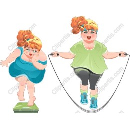 Cheerful Plus-Sized Woman Fitness