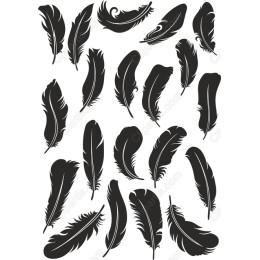 Elegant Black Feather Clipart Set