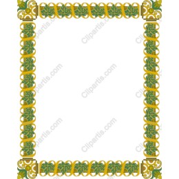 Elegant Decorative Border - Leaves & Gold Accents