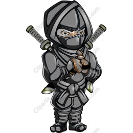 Ninja - Cartoon Style Character with Katanas