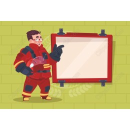 Cheerful Firefighter Presentation