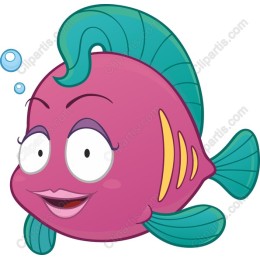 Cheerful Pink Cartoon Fish