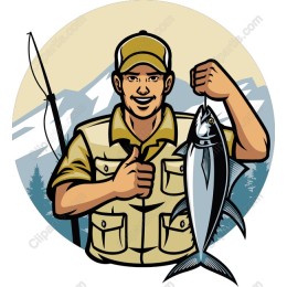Cheerful Fishing Angler