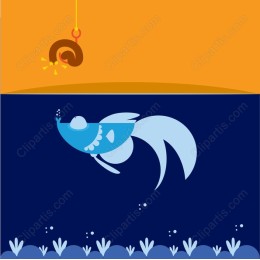 Whimsical Blue Fish