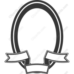 Elegant Vintage Oval Frame with Banners