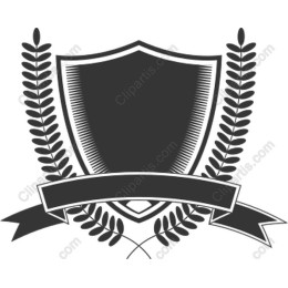 Elegant Shield Badge with Laurel Leaves