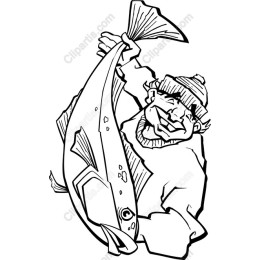Joyful Fisherman Clipart