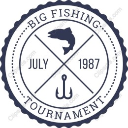 Big Fishing Tournament Vintage Badge