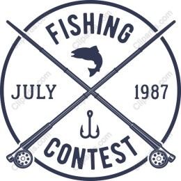Vintage Fishing Contest Emblem